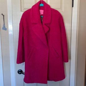Betsy Johnson pink coat. Barely worn, great condition. Wool and poly blend.
